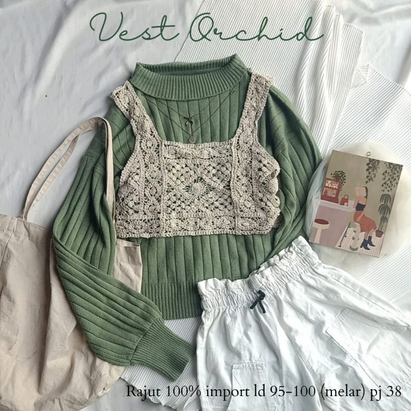 VEST KNIT IMPORT // VEST ROMPI RAJUT IMPORT KOREA // ROMPI TANKTOP RAJUT IMPORT