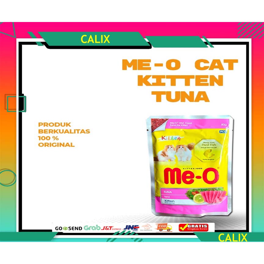 Makanan Kucing basah MEO pouch Adult &amp; Kitten All Variant 80 grM TUNA SARDINE SARDEN