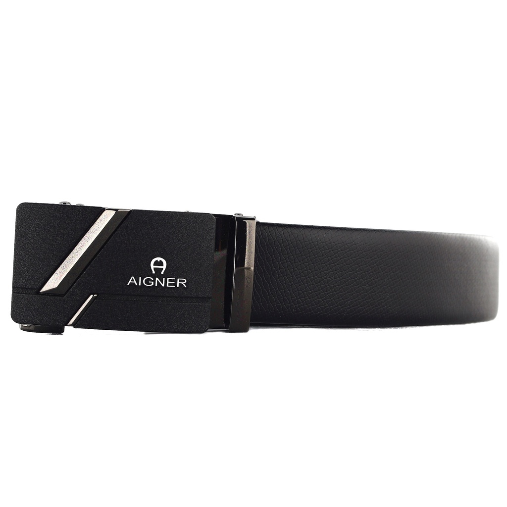 IKAT PINGGANG PRIA REL KULIT | BIG SIZE | GESPER AIGNER BLACK 150CM PREMIUM QUALITY MEN BELT CMP