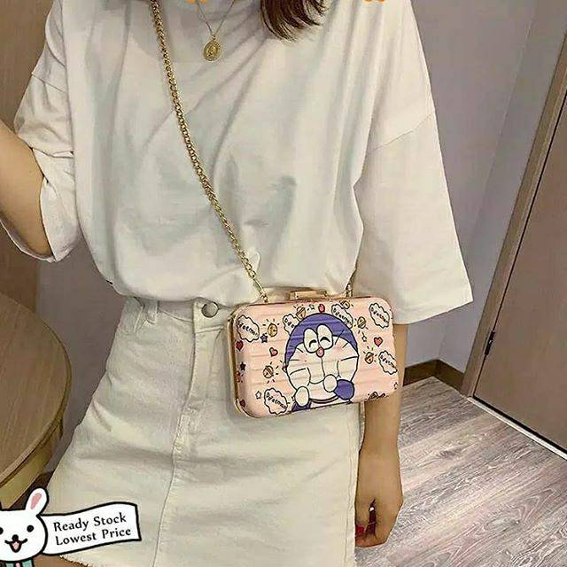 Tas Selempang Doraemon Model Koper Fiber
