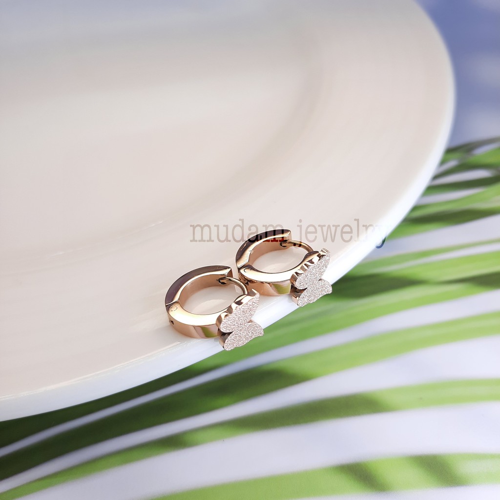 Antng Jepit Titanium Kupu-Kupu Polos Swasa Untuk Anak dan Dewasa Warna Rosegold, Gold dan Silver