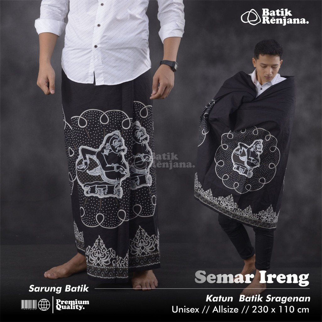 SEMAR IRENG Sarung Batik Pria Cowok Dewasa Premium Motif Batik Lebaran Asli Solo ALL Size RENJANA