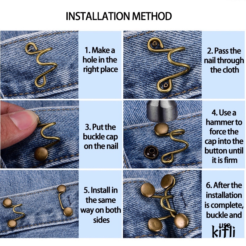 Korea Celana,Kancing Jeans Yang,Dapat Ditarik Aksesoris Pakaian Kancing Pinggang