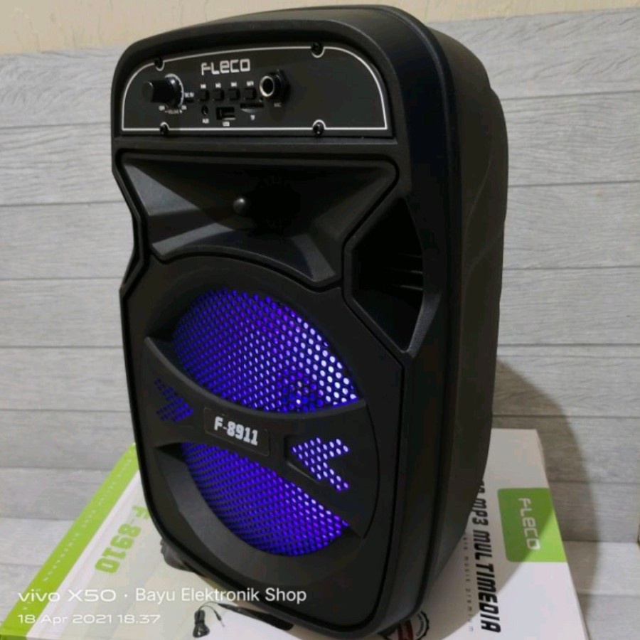 COD SPEAKER BLUETOOTH FLECO 8 INCH F 8911 PLUS MIC KARAOKE//SPEAKER KARAOKE//SPEAKER SALON AKTIF X-BASS