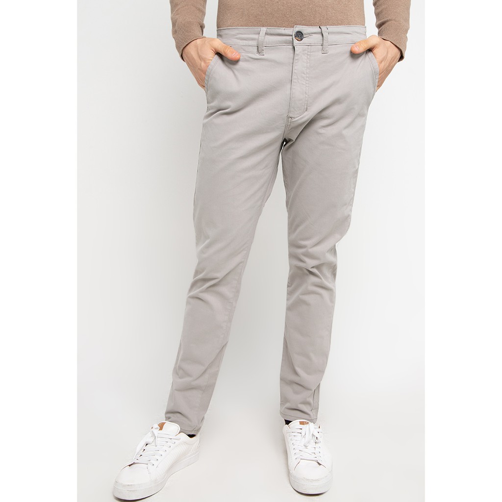 TRIPLE Celana  Chinos  Stretch Slim Fit Grey 261 828 GRY 