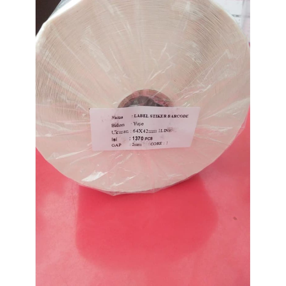 

Jual Label Barcode Yupo Ukuran 64x42mm 1 Line Isi 1370 Pcs