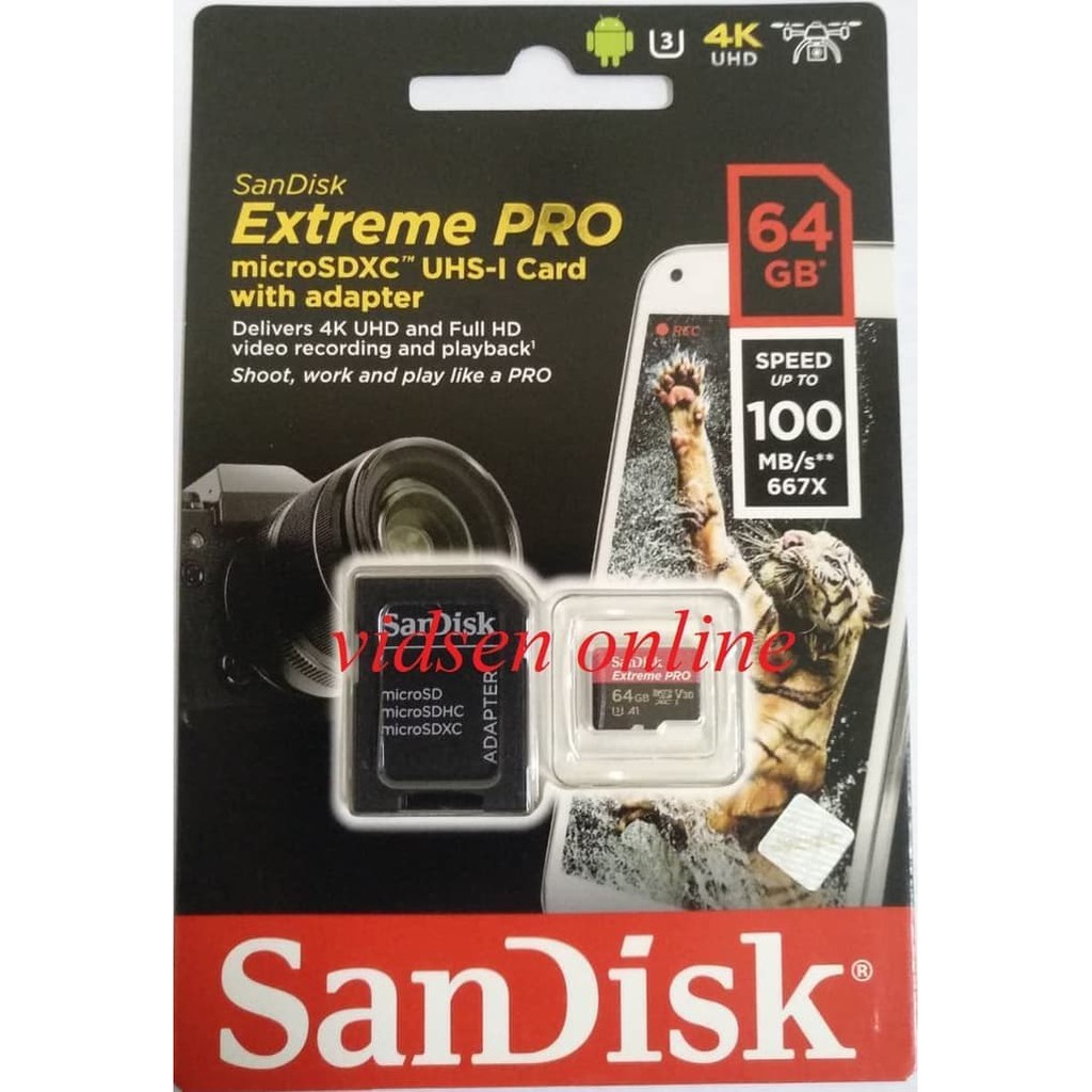 SANDISK EXTREME PRO MICRO SD CARD 64GB 95MBPS - GARANSI RESMI