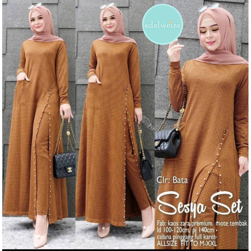 Setelan Wanita Jumbo Premium Sesya Set by Edelweiss Hijab Fashion Solo