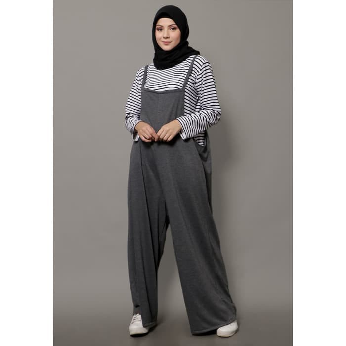 Nyonya Mode Albani Loose Overall Jumpsuit Wanita Baju Kodok Baju Wanita Celana Kulot Kostum Pakaian 