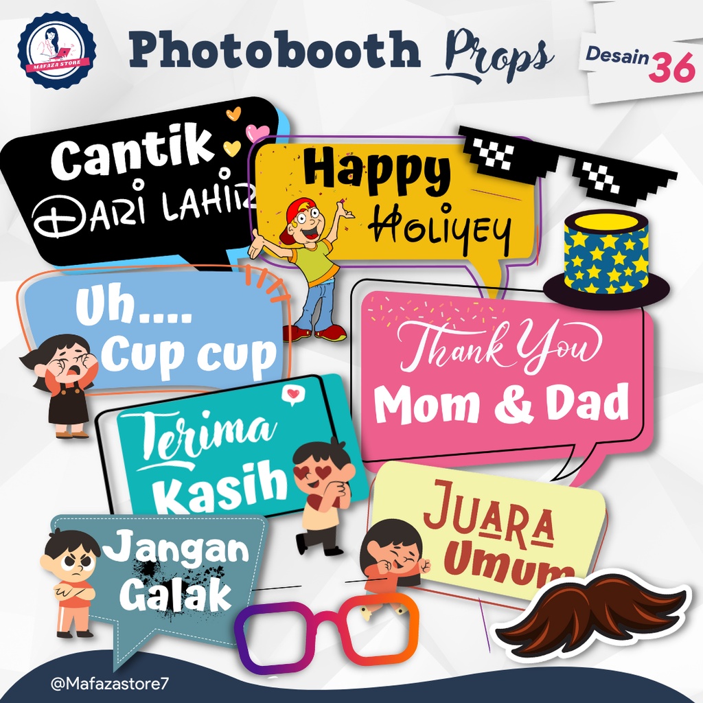 Photobooth props wedding / Props birthday / Custom tulisan untuk khitan / Properti foto party Photo 