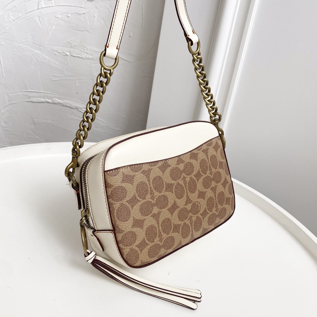 [Instant/Same Day] coach  31208 Cowhide + canvas material ladies one shoulder bag cross body bag  xjb