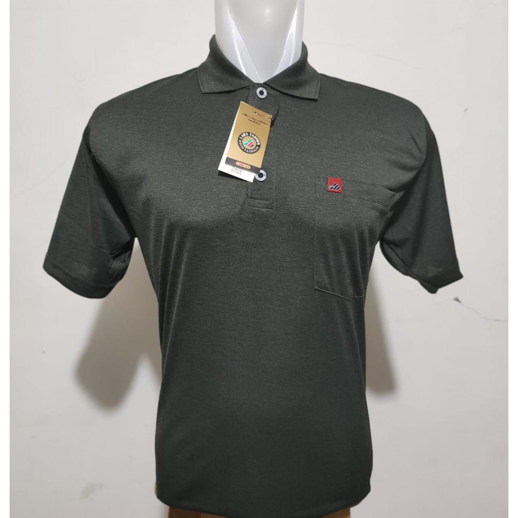 Noveli wear - Kaos polo shirt saku kerah wangki pria dewasa bahan korea licin lengan pendek