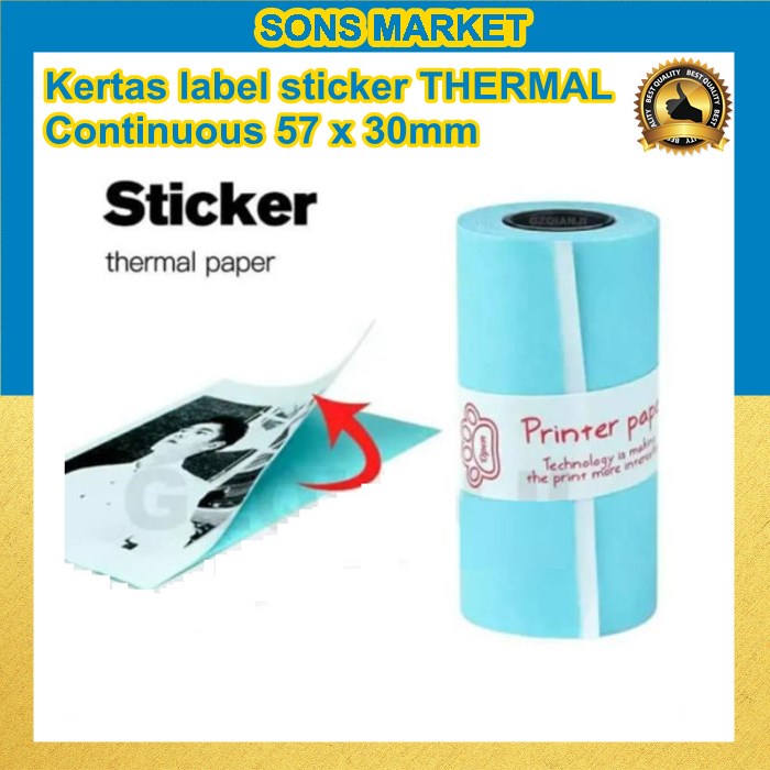 

Kertas Label Sticker THERMAL Continuous 57mm x 30mm Satuan