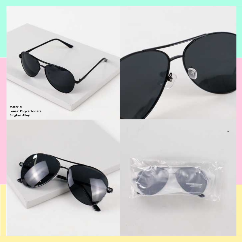 Aoron Kacamata Hitam Polarized - RB2132