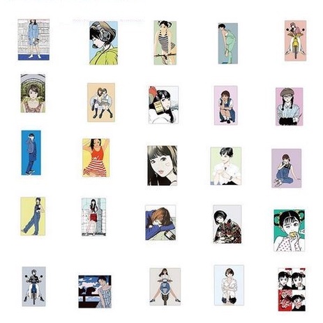 Girl Retro Paper Sticker (10pcs)