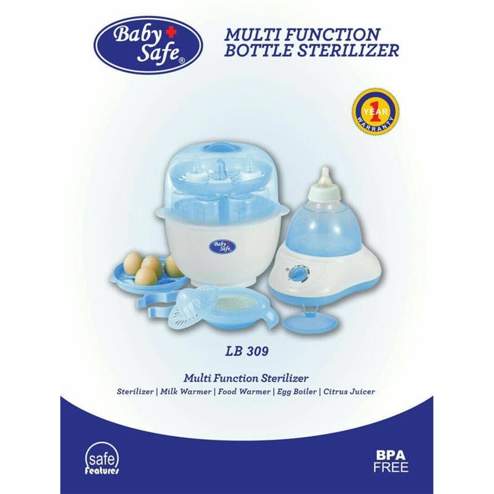 Baby Safe Multi Function Bottle Sterilizer 6 Botol Susu Bayi LB309 Garansi Resmi 1th