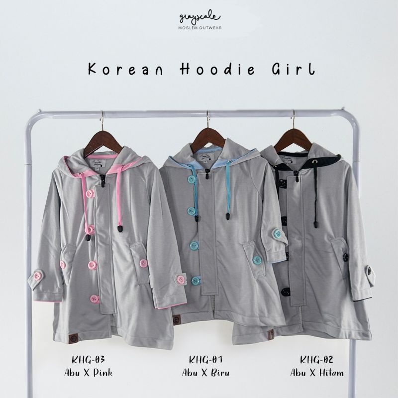 Jaket Anak Perempuan Cod Korean Hoodie jaket Bisa Couple Ibu Dan Anak Warna Abu