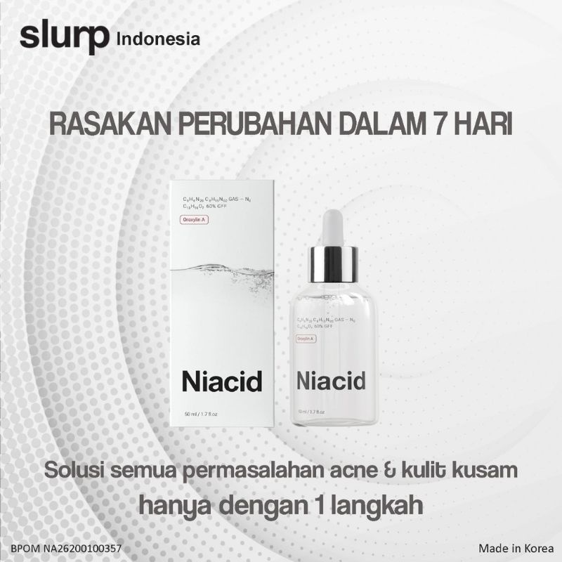 NIACID SLURP Full Size 50 ML - ( BPOM ) ORIGINAL 100% From Korea