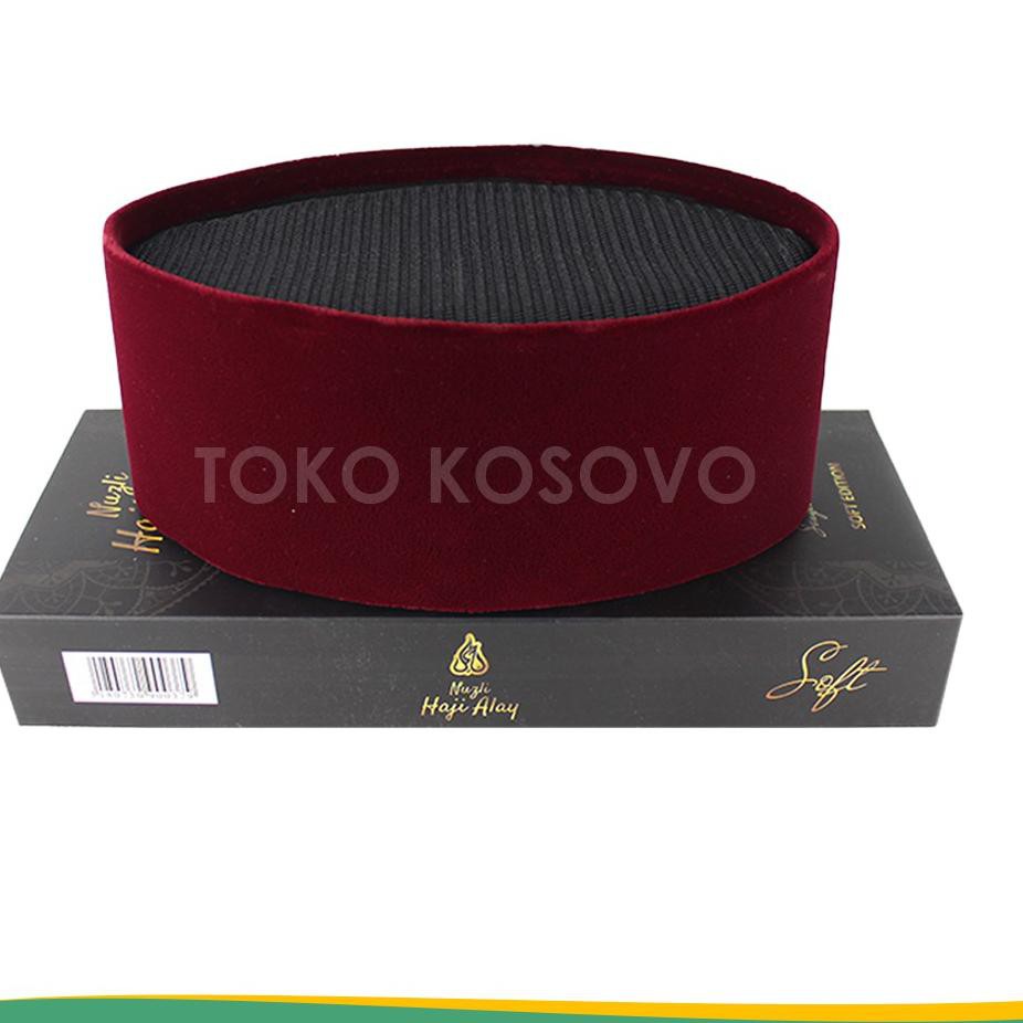 (COD) Peci Songkok Kopiah FULL AC HAJI ALAY Hitam Dan Maroon Polos Tinggi 8,9,10 TERBARU