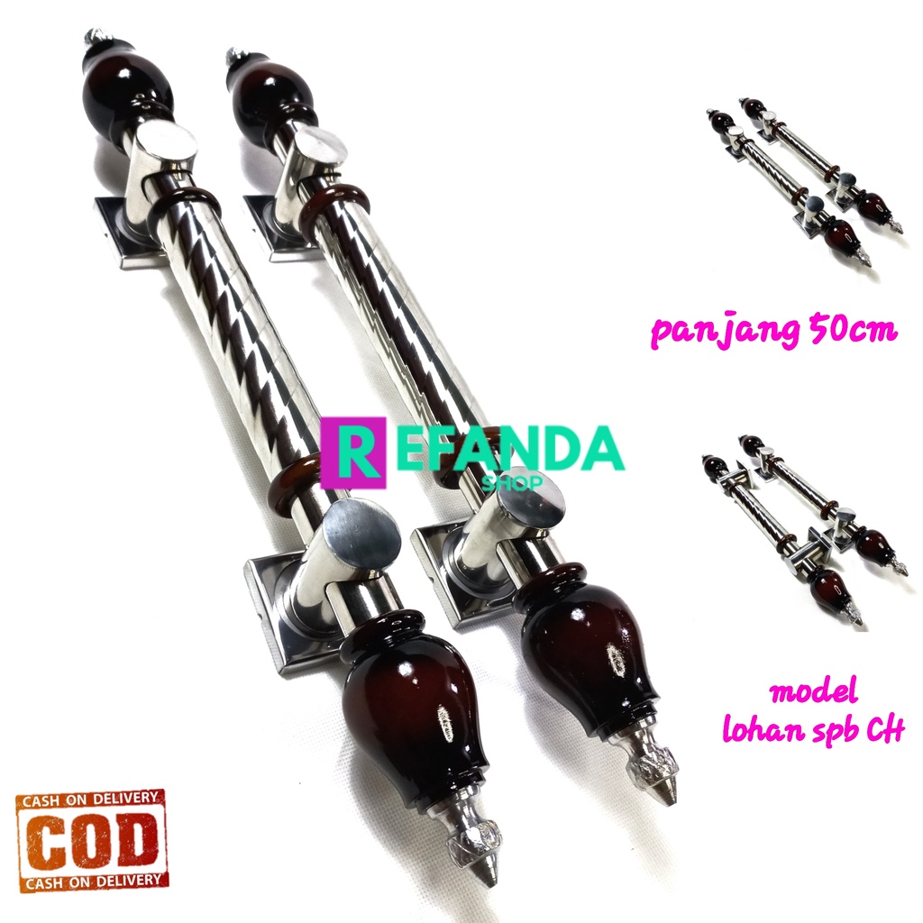 gagang handle tarikan pegangan pintu rumah minimalis panjang 50cm bahan stainless steel dengan kombi