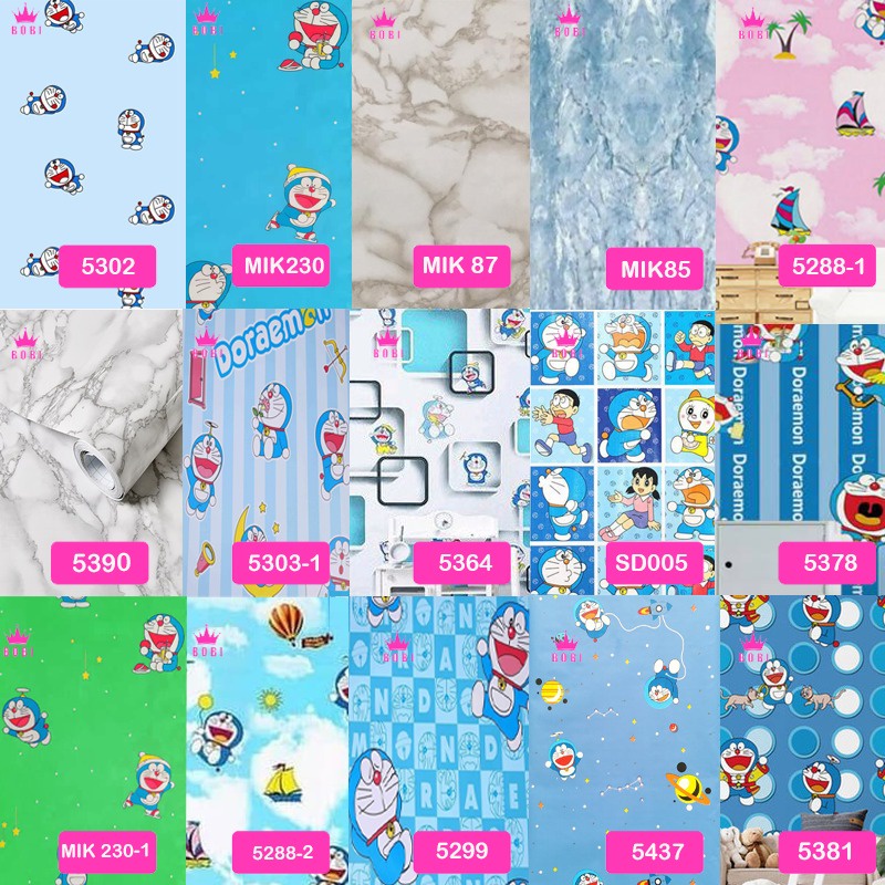 Wallpaper Sticker Bervariasi Motif 9mx45cm / Motif Marmer, Doraemon, Hellokity /Wallsticker Termurah