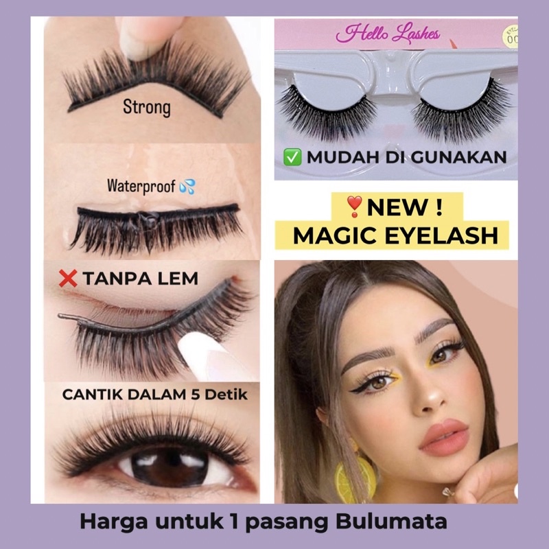 NEW BULUMATA PALSU TANPA LEM MAGIC EYELASH Self Adhesive Bulu Mata Palsu Natural / Bulumata Magnet /  Bulu mata Eyelash Extension / Bulu Mata Palsu Magnet Eyeliner Eyeshadow