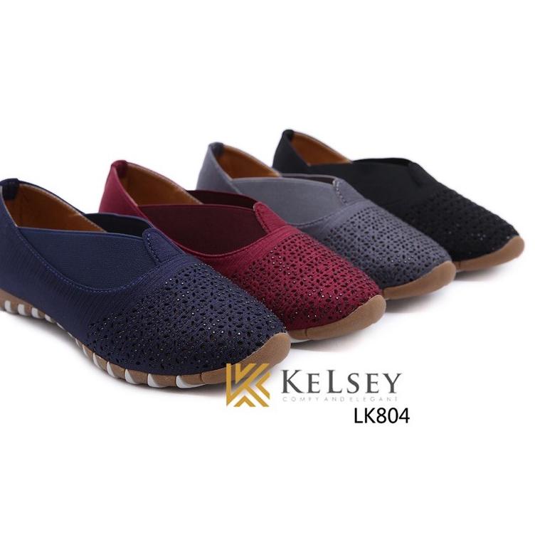 (  kaos kaki ) Kelsey Sepatu Flatshoes Wanita  LK804 O3R5