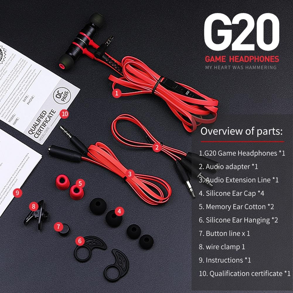 PLEXTONE G20 Gaming Headset Bass Earphone 100% ORIGINAL / QKZ AK6 IEM Gaming In Ear Monitor Hetset geming