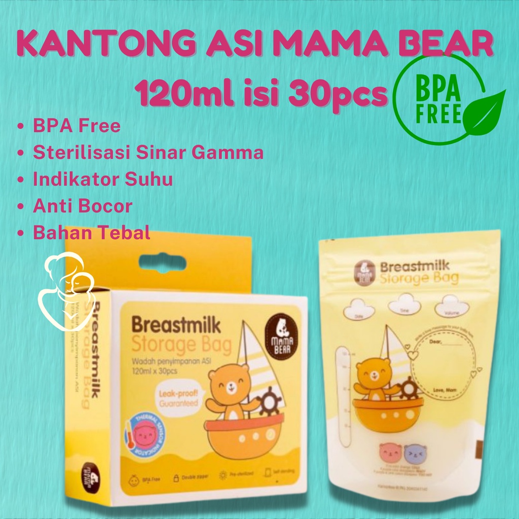 MamaBear Kantong ASI 120 ml 30 pcs mama bear 120ml