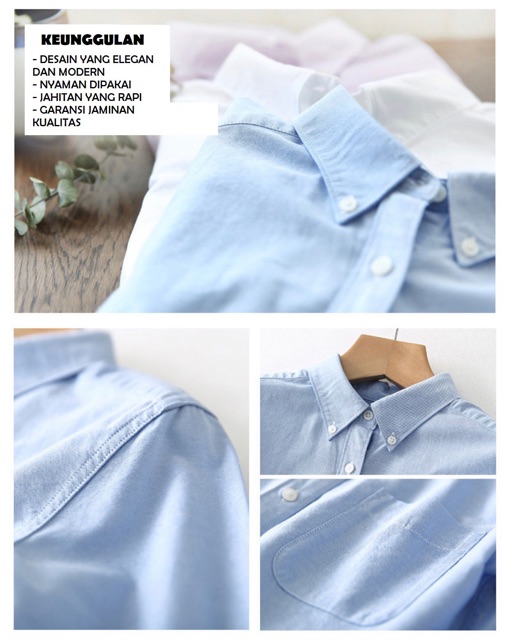 Kemeja Lengan Pendek 2BE Katun Oxford