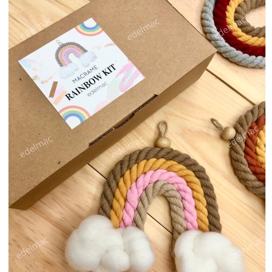 DIY Paket Macrame Rainbow  Kit Decoration Door｜Wall Hanging ｜Souvenir Gantungan Pintu Dinding Kamar Anak