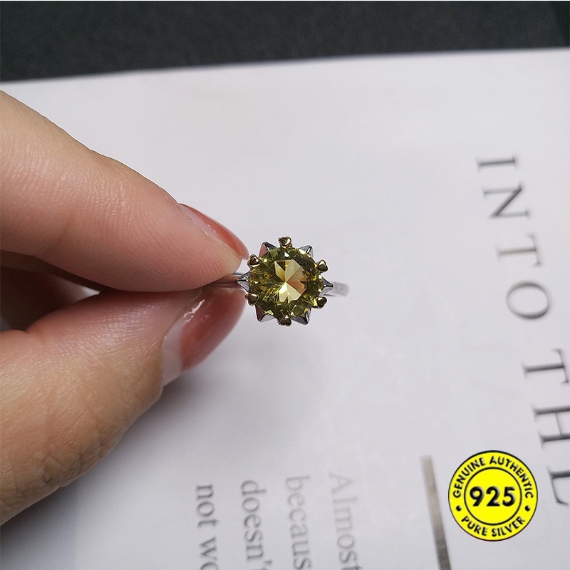 Pt950 Cincin Model Terbuka Desain Delapan Hati Hias Berlian Warna Kuning Untuk Wanita