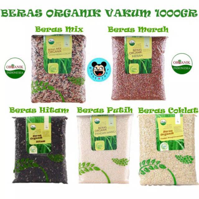 

Beras Merah MIX organik COKLAT HITAM MERAH 1kg 1000gr