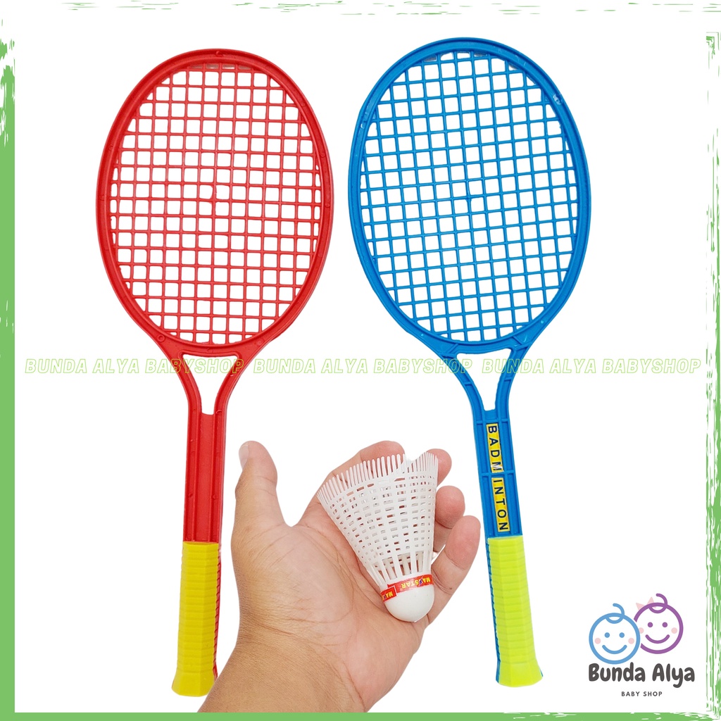 Mainan Anak Set Raket Bulu Tangkis Isi 2  Mainan Anak Raket Badminton Bahan Plastik Mainan Raket Tenis Anak Set Mainan Badminton Anak