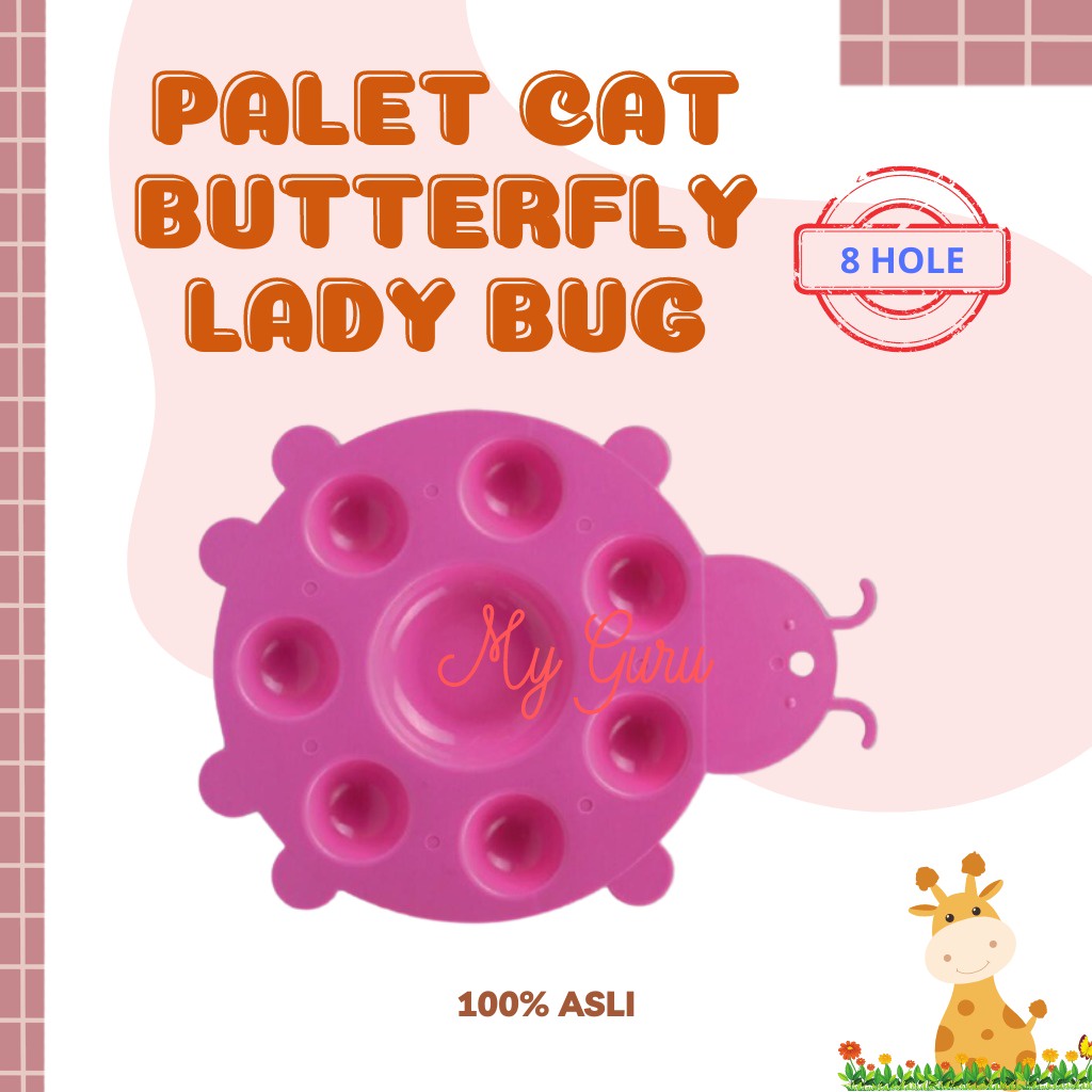 

[PCS] PALET CAT LUKIS BUTTERFLY 8 LUBANG LADY BUG / KUMBANG