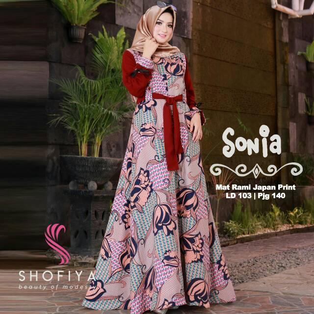 Gamis Sonia Batik Shofiya Gamis Shofiya Shopee Indonesia