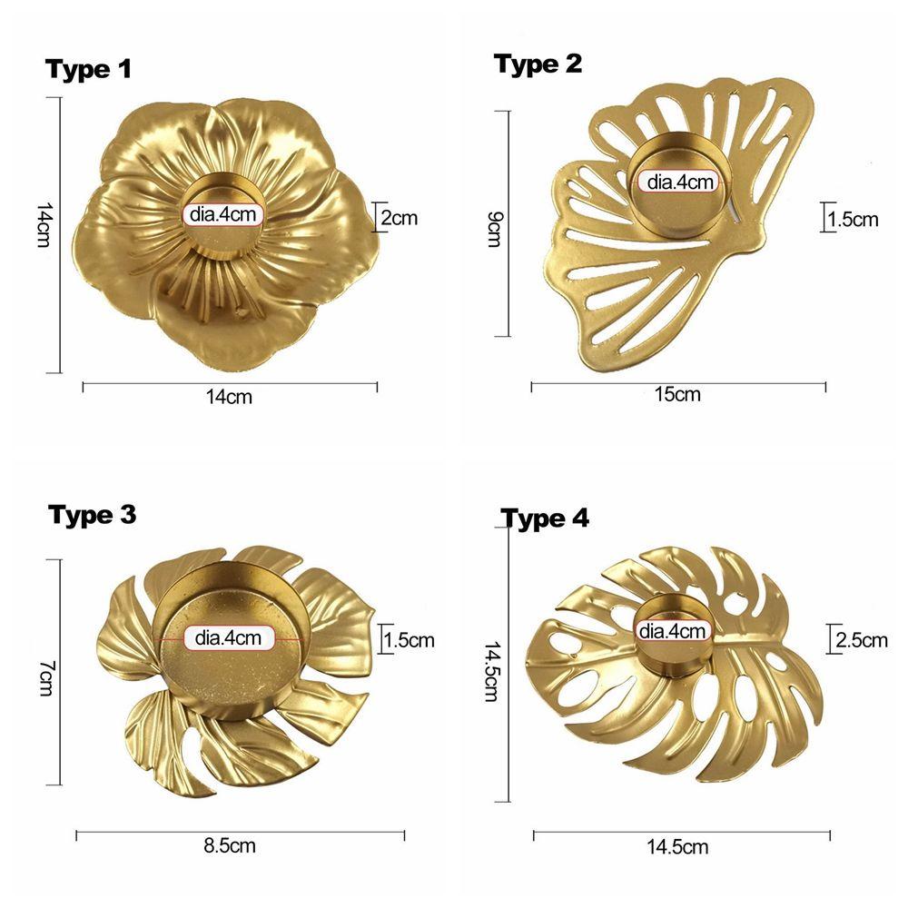 Populer Tempat Lilin Besi Tempa Desktop Ornamen Perlengkapan Pernikahan Pesta Daun Kura