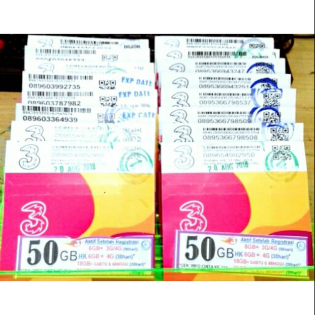 Kartu perdana tri cinta 50gb