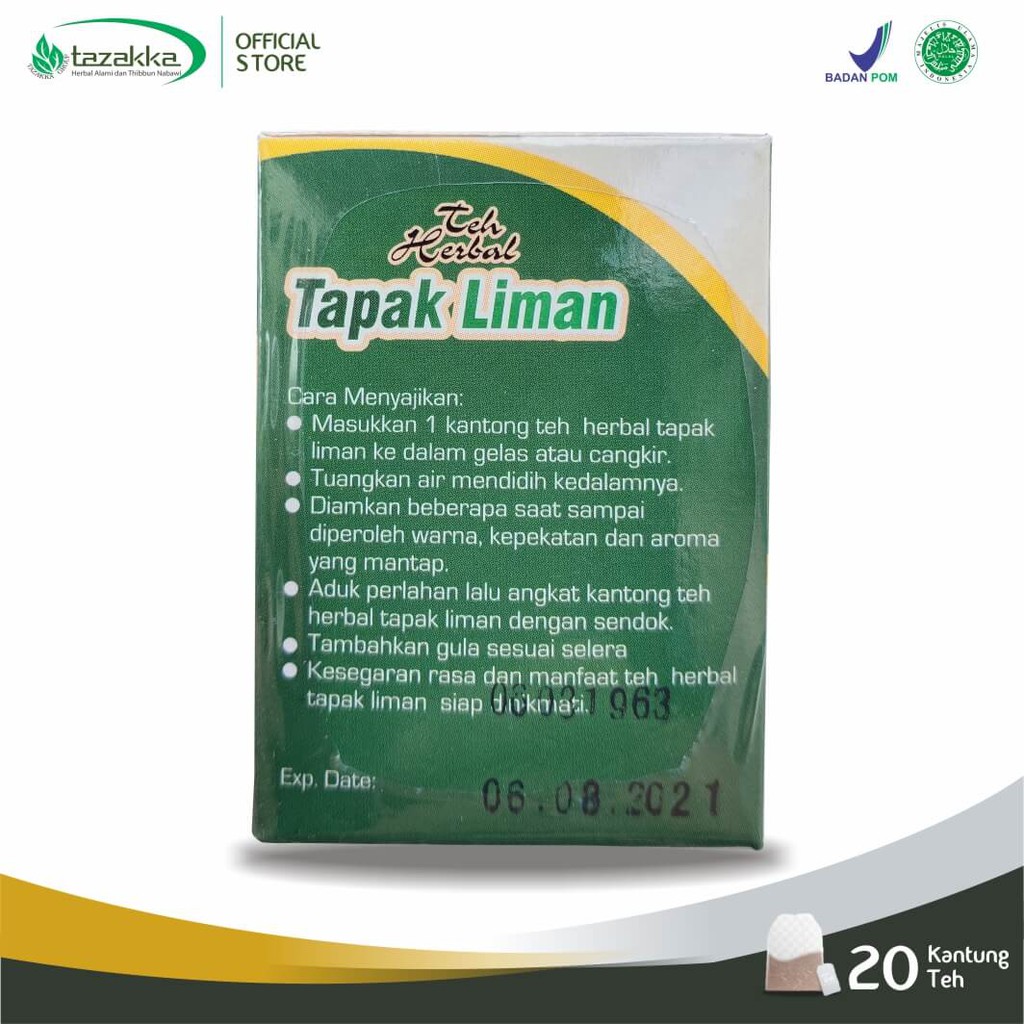 TAPAK LIMAN TEH Herbal Tazakka 20 Kantung Teh Celup Original Halal BPOM