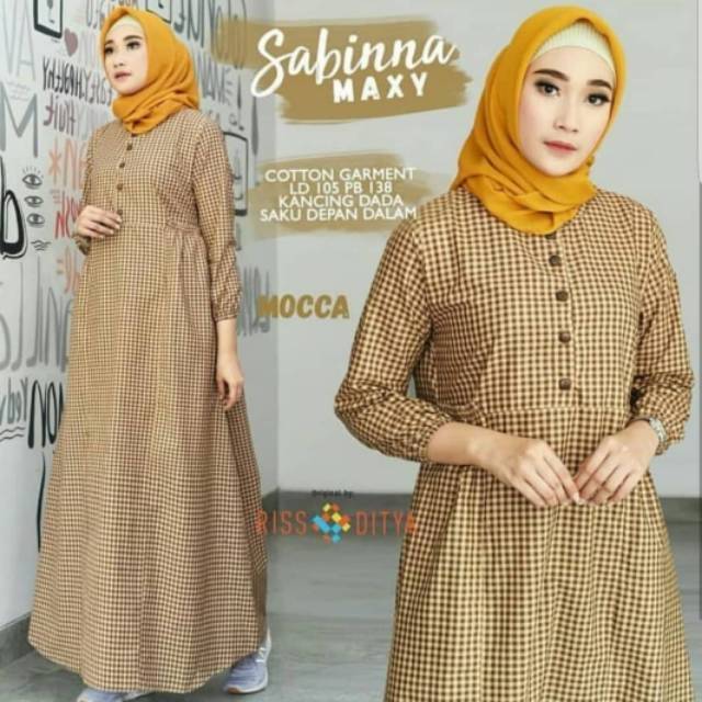 Dress SABINA maxi kotak kotak