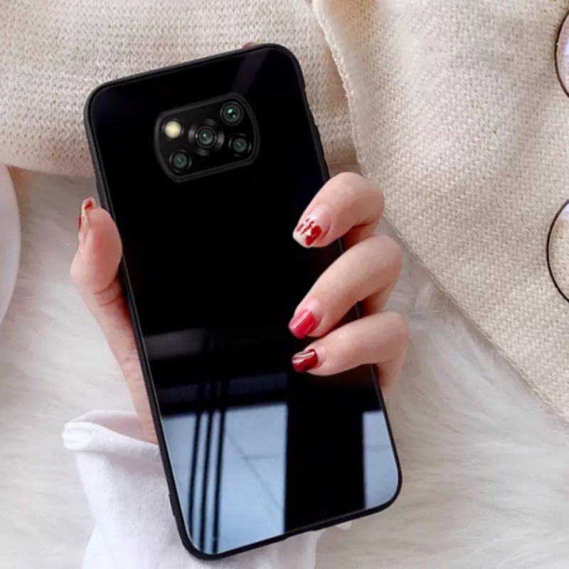 Casing Xiaomi Poco X3 Pro Hard Soft Case Glass Mirror Edge Shell Skin Slim Back Cover