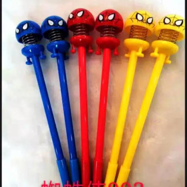 

[BIG PROMO] (Harga 1 lusin) Bp. Gel Per 903 Spiderman; bolpen per karakter fancy, springdoll pen