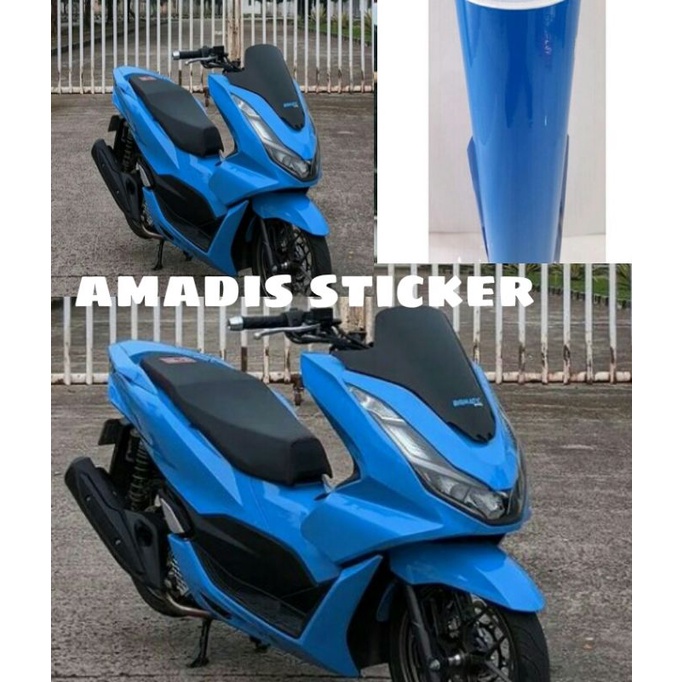 STIKER SKOTLET BIRU MUDA GLOSSY SKOTLET MOTOR BIRU MUDA