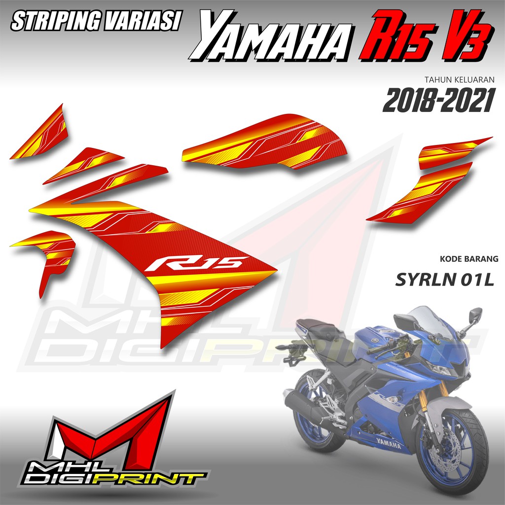 STRIPING VARIASI YAMAHA R15 V3 - STIKER R15 V3 - SYRLN 01