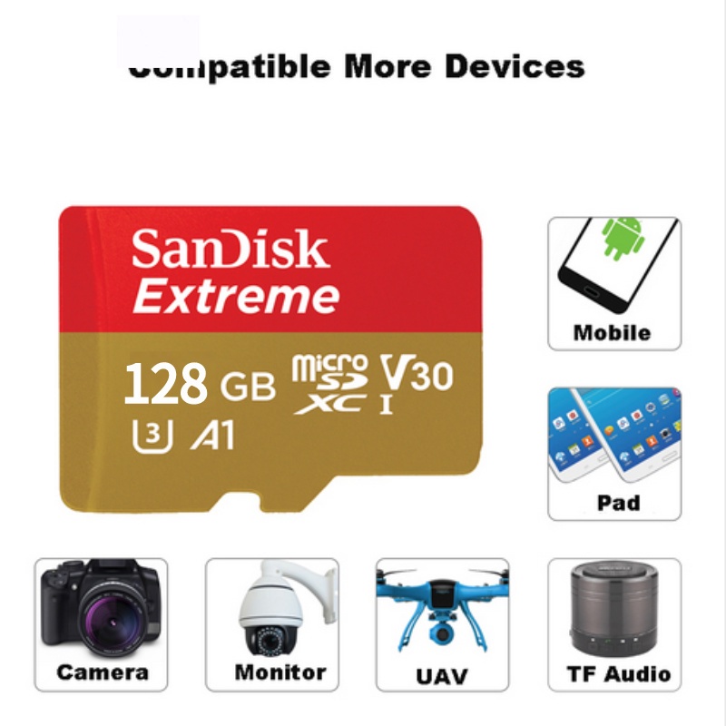 Sandisk Memory Card Micro Sd 64 / 128 / 256 / 512gb 100mb / S