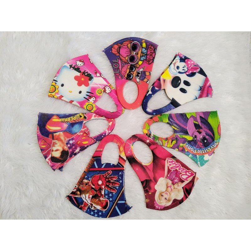 Masker Scuba Anak Karakter Kain Motif Printing