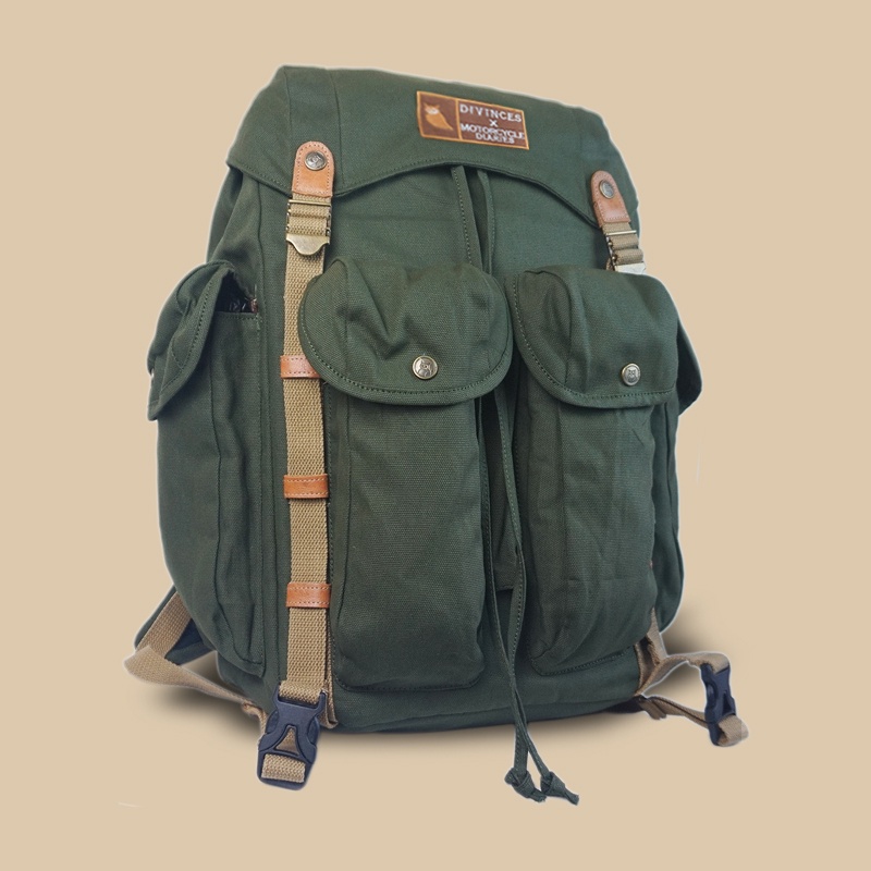 DIVINCES Backpack NGALALANA 2.0 - Tas Ransel Bushcraft Laptop Kanvas BerGARANSI Pria Wanita Kuliah Kerja Sekolah