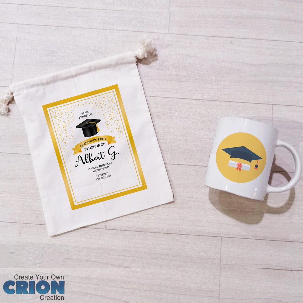 Hampers Graduation pouch bisa request nama - souvenir/kado - By Crion