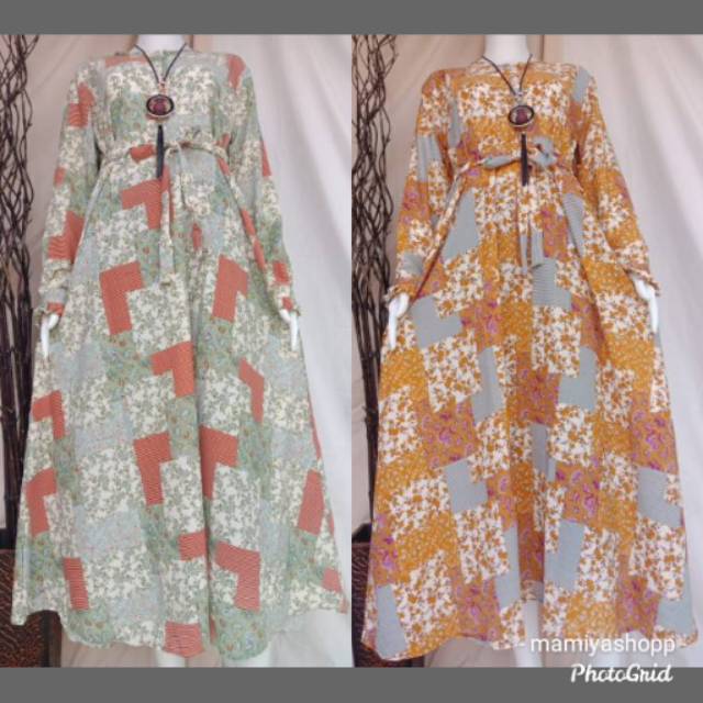 Gamis Monalisa premium motif bangkok