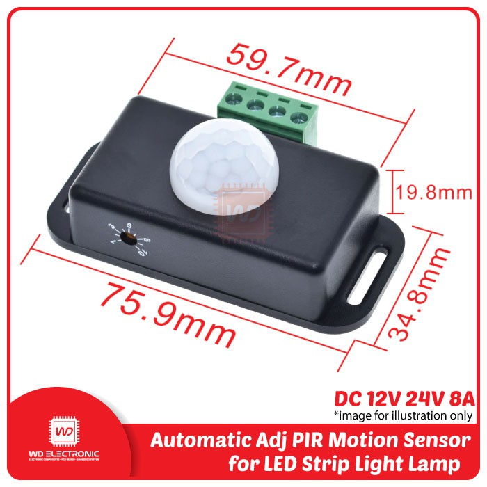 DC 12V 24V 8A Automatic Adjust PIR Motion Sensor IR Infrared Detector